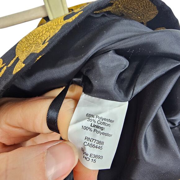 J Crew Skirt Jacquard Skirt Mini Skirt Women 0 Black Gold Elephant Pencil Skirt - Picture 5 of 7